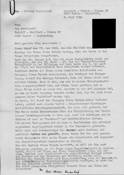 Nachruf Kunzendorf