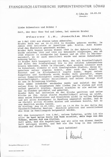 Nachruf Superintendentur Löbau